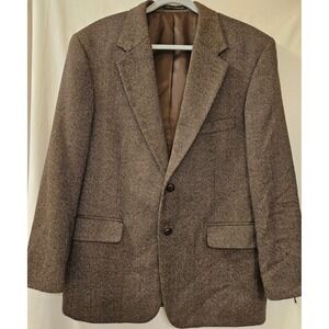 Savile Row Mens Brown Wool Lambswool Tweed Blazer Sport Coat Jacket
